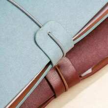 1pc Minimalist A6 Size Portable Leather Cover Notebook School Supplies - A6 - View 3