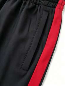 Men's Spring/Autumn Casual Loose Straight Leg Sweatpants Fashion Casual Long Pants - Black - View 8
