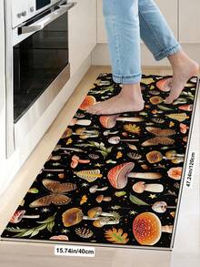1/2pcs Diatomaceous Earth Bath Mat, Vintage Mushroom Pattern, Super Absorbent, Non-Slip, Perfect For Bathroom, Kitchen And Dining Room, Quick Dry, Ideal Home Decor And Bathroom Mat Gift, Holiday Gift! - Multicolor - View 16