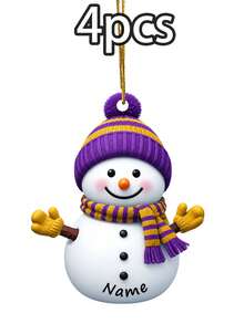 Custom Name Snowman Christmas Ornament, Personalized Knit Hat Snowman Tree Decor, Festive Winter Holiday Style, Customized Christmas Hanging Decoration, Customizable Name Wall Ornament, Christmas Home Decor, Holiday Keepsake Gift 2026, Christmas Gift - Style B - View 17