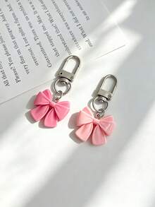 1pc Cute Bowknot Keychain Pendant, Women's Bag Decoration Charm, Versatile Daily Car Key Ring - Multicolor - View 1