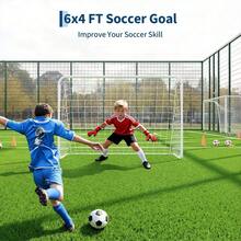 Fußballtor mit Stahlrahmen und PE-Netz – Fußballtor für Garten und Training - Weiß 02 - Übersicht 2