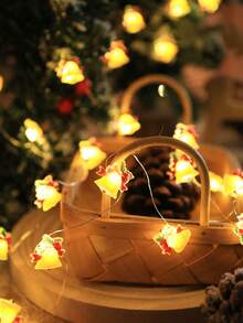 1pc 1m 10 Lights/2m 20 Lights Christmas Bell Copper Wire String Lights - Yellow - View 5