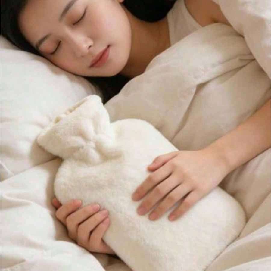 1/2pcs 500ml PVC Hot Water Bottle, Can Be Used As Warm Water Bag, Hand Warmer, Heating Pad, Explosion-Proof Design, With Cute Plush Cover - A - View 1