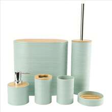 Textured Bathroom Accessory Set, 4‑Piece / 6‑Piece Bathroom Vanity Kit, Bathroom Storage & Decoration. Moisture‑Proof And Easy To Clean, This Toiletries Storage Organizer Set Is Perfect For Home Bathroom Countertop Decoration. - Bathroom Series - View 26