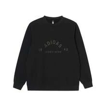 Adidas Sweatshirt Pullover Leher Bulat Rajut Minimalis Fashion Pria Musim Semi/Musim Gugur JL6063 - Hitam - View 1