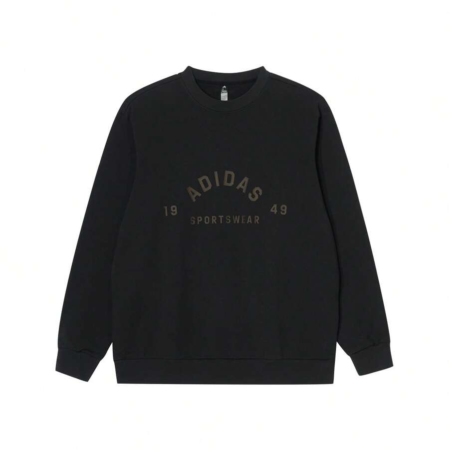 Adidas Sweatshirt Pullover Leher Bulat Rajut Minimalis Fashion Pria Musim Semi/Musim Gugur JL6063 - Hitam - View 1