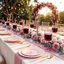 1/2/6/12pcs Acrylic Pink Girl High Foot Goblets, Suitable For Wedding, Birthday Party, Birthday Gift For Mom - View 2
