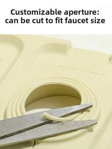 1pc Faucet Splash Guard, Made Of Anti-Splash Silicone Material, Suitable For Kitchen Sink, Can Block Water Flow, Can Be Cut And Folded, Suitable For Narrow Sink, With Absorbent Pad - A - View 6