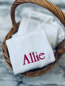 Personalized Embroidered Face Towel, Multi-Color Embroidered Name, Suitable For Pajama Party, Bathroom, SPA, Bridesmaid Gift, Wedding Gift, Love Gift, Party Favor, Hotel Customization, Soft Absorbent Face Towel For Best Friend - Multicolor - View 2