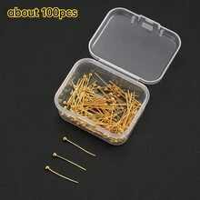 100PCS Golden Silvery Round Head DIY Beading Pins Hard Metal Jewelry Making Needles With Clear Storage Case For Handmade Crafts - Nine-shaped Needle - View 9