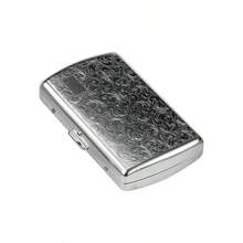 Vintage Metal Cigarette Case - Portable Men's Cigarette Case, Holds 16 100mm Cigarettes, Credit Card Holder, Unisex Wallet (Silver) - Multicolor - View 11