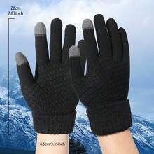 2PCS Winter Touch Screen Gloves, Unisex Warm Thermal Gloves For Cold Weather, Fashion Versatile Hand Gloves For Driving, Cycling, Office Work, Dating, Daily Outdoor Use, Couple Style Accessory - A - View 4