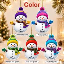 Custom Name Snowman Christmas Ornament, Personalized Knit Hat Snowman Tree Decor, Festive Winter Holiday Style, Customized Christmas Hanging Decoration, Customizable Name Wall Ornament, Christmas Home Decor, Holiday Keepsake Gift 2026, Christmas Gift - Style B - View 3