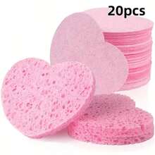 20/30/50PCS Heart-Shaped Compressed Facial Cleansing Sponges, Soft Face Wash Pads For Makeup Removal, Gentle Exfoliating & Daily Skincare, Multiple Colors - Multicolor - View 26