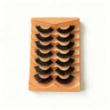 False Eyelashes Fluffy Faux Mink Cat Eye Effect 22mm Long 8D Voluminous Strip Lashes 7 Pairs Strip Lashes, Eyelashes, False Eyelashes, False Eyelashes - Multicolor - View 5