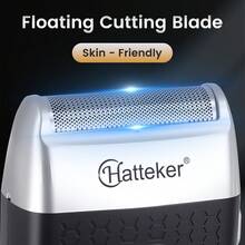 Hatteker 1pc USB Rechargeable Electric Shaver, Smart Digital Display Reciprocating Single Head Travel Razor, Mini Men's Beard Trimmer - Black - View 6