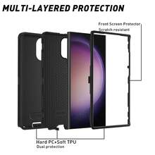 Heavy Duty Shock Resistant Phone Case For Galaxy/Apple, Matte Black Full Body Sturdy Protective Cover With Camera Protection - Black - View 2