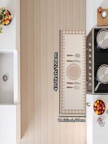 1pc, [Best Seller] Tableware Print Theme Kitchen Rug, Aesthetic Velvet Comfortable Fluffy Carpet, Soft And Comfortable Material, Weight Approx. 850g/㎡, Easy To Clean, Doesn't Get Stuck In Doors, Stains Easy To Wipe, Daily Spills Easy To Clean, Dirt-Resistant, Machine Washable - Perfect For Home Decor, Living Room, Bedroom, Kitchen, Dining Room, Bedside, Bathroom, Study, Entryway Rug, Suitable For All Seasons, Holiday Decoration Gift! - Multicolor - View 17