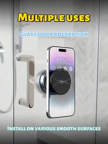 Vacuum Black Magnetic Phone Holder | 360° Adjustable | Ultra-Strong Magnetic Suction | Suitable For Smooth Surfaces | Compatible With Android And All Smartphones | Supports Horizontal/Vertical Use | Detachable Design | Hands-Free | Car Dashboard Phone Holder - Black - View 9