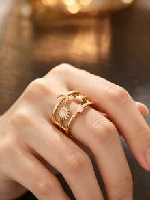 1pc Exquisite Ring For Women, Wedding Engagement Party Jewelry, Valentine's Day Gift - 1# - View 8