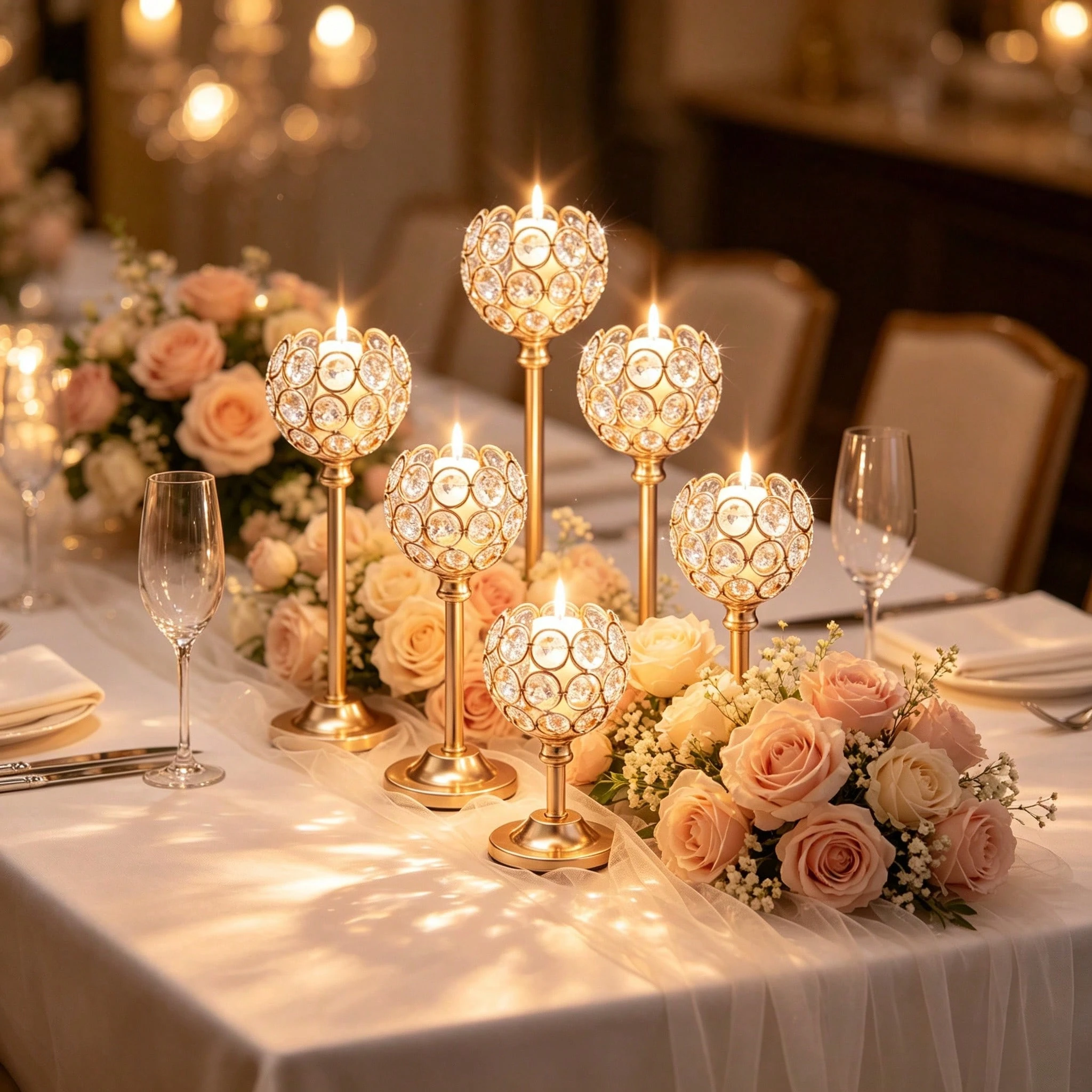 Crystal Votive Candle Holder Set