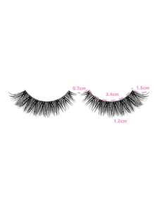 7 Pairs 7-15mm Natural Crisscross Simple Clear Band Eyelashes Suitable For Parties, Festivals - Black - View 9