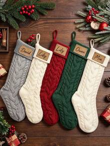 2026 Christmas Socks, Knitted Family Socks, Customizable Name, Holiday Decoration, Christmas Gift Decoration, Personalized Christmas Socks - Multicolor - View 3
