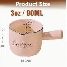 1pc 90ML Espresso Cup With Handle, Ceramic Espresso Cup, V-Shaped Rim, Coffee Measuring Cup And Milk Pitcher, Suitable For Espresso Making And Milk Frothing, Ideal Choice For Espresso Lovers - Multicolor - View 6