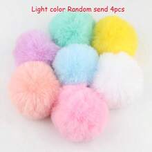 8cm Fluffy Pom Poms, Large Multi-Color Plush Balls, DIY Crafts, Wreaths, Decorative Keychains, Clothing Decoration, 4pcs/Bag - Multicolor - View 33