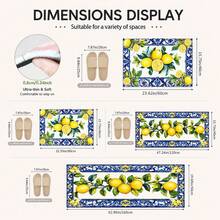1pc, Pattern Printed Faux Cashmere Kitchen Mat, Absorbent Kitchen Floor Mat, Kitchen Carpet, Long Strip Foot Mat, Sink Front Mat, Suitable For Kitchen, Bathroom, Entryway, Hallway, Laundry Room And Home Decor - Multicolor - View 3