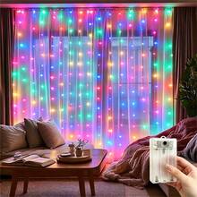 Battery Powered LED Fairy Curtain Lights, String Lights With Remote Control 8 Modes, Suitable For Christmas, Halloween, Bedroom, Wedding, Home, Party, Various Holiday Decoration Lighting - Battery Box Curtain Light - View 24