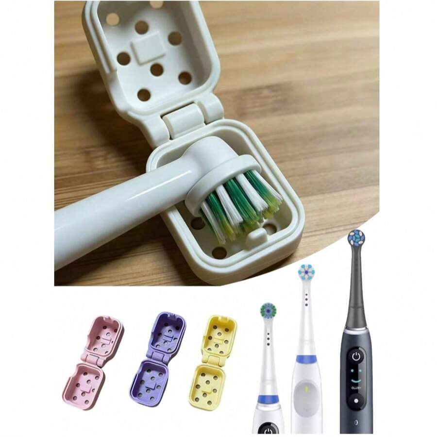 Electric Toothbrush Head Protective Cover With Ventilation Holes,Ensures Air Circulation And Dryness, Reduces Odor.Creative And Stylish Toothbrush Head Protective Cover With Toothbrush Protective Box.Lightweight And Portable,Ideal For Family Travel.
