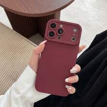 بطانية هاتف TPU ناعم غير لامع متوافق مع Apple 18 17 16 15 14 13 12 11Pro Max/ Pro Models، و Apple 7 8 Plus XS XR XSMAX SE2022 SE2020، للسيدات والمراهقات للاستخدام اليومي العادي والعطلات كهدية، بطانية واقي مقاوم للسقوط سهل الاستخدام بلون موحد - عنابي اللون - مشاهدة 5