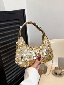 1 buah Tas Tangan/Tas Selempang Berpayet, Desain Resleting, Tali Bahu yang Dapat Diatur, Cocok untuk Pesta Malam, Pesta dan Lainnya, Dapat dengan Mudah Memuat Kebutuhan Sehari-hari, Barang Serbaguna, Cocok untuk Berbagai Gaya dan Acara. - MultiWarna - View 13