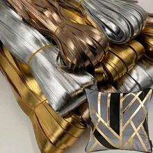 beadia 5M 0.5-2.5cm 金色/銀色人造皮革繩，柔軟可彎曲手工繩，適用於珠寶製作、手錶錶帶、包包提把與家居裝飾，繩狀光滑質感 - 扁繩 - 查看 8