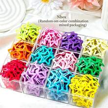 100pcs Colorful Hollow Star Hair Clips, Cute Bangs Clips, Fashion Hair Accessories (Storage Box Not Included) - Multicolor - View 6