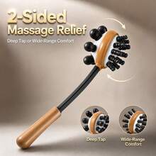 2pcs/Set Double-Sided Wooden Massage Hammer, Home Wellness Spa Waist Back Shoulder Neck Handheld Percussion Massage Accessory, Practical Holiday Gift For Body Relaxation, Manual Back And Body Massage Tool, Portable Handheld Use - A - View 6