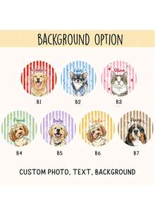 Personalized Pet Portrait Ceramic Ornament: Dog Cat Photo Striped Ornament, Cute Ornament Gift For Pet Owner, Pet Memorial Gift, Christmas Photo Ornament - White - View 8