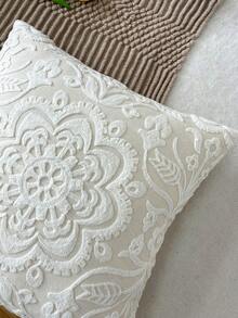 1入組曼陀羅刺繡靠墊套無填充物現代帆布抱枕套適用於沙發客廳 - 米色 - 查看 6