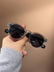 6 buah Kacamata Fashion Anak Bingkai Bulat, Lensa Transparan Warna Permen, Perlindungan UV, Kacamata Fashion Luar Ruangan Unisex - MultiWarna - View 7