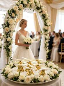 21pcs/Set Gold Bell Decorations, For Tabletop Centerpiece Decor, Small Wedding Tabletop Decor Bells - A - View 9