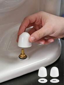 4/2/1pc Toilet Bolt Caps, Plastic Toilet Base Screw Cover Caps, Decorative Protective Caps For Bathroom Toilet Floor Bolts, Rust‑Proof Anti‑Scratch Replacement Toilet Hardware Accessory For Concealing Exposed Screws - Multiple Styles - View 2