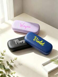 Custom Engraved Name PU Leather Eyeglass Case, Portable Hard Shell Fashion Glasses Storage Box, Personalized Gift For Birthday, Wedding, Bride, Bridesmaid, Hard Shell Portable Fashion Glasses Storage Box Personalized Gift - Multicolor - View 5