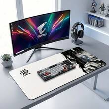 1Pc Art Black‑White Anime Girl Desk Mat, Japanese Style Unisex Mouse Pad For Anime Enthusiasts, For Office Desk Decor, Christmas Decoration, Party Gifts, Back‑To‑School Gifts & Office Supplies - Anime Girl - View 10