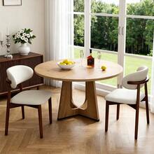Modern Solid Wood Dining Chair Set - Ergonomically Shaped Backrest With Wooden Legs And Non-Slip Feet, Suitable For Kitchen, Office And Living Room (Natural Wood Color, Set Of 2). - Walnut + Chairs - View 10