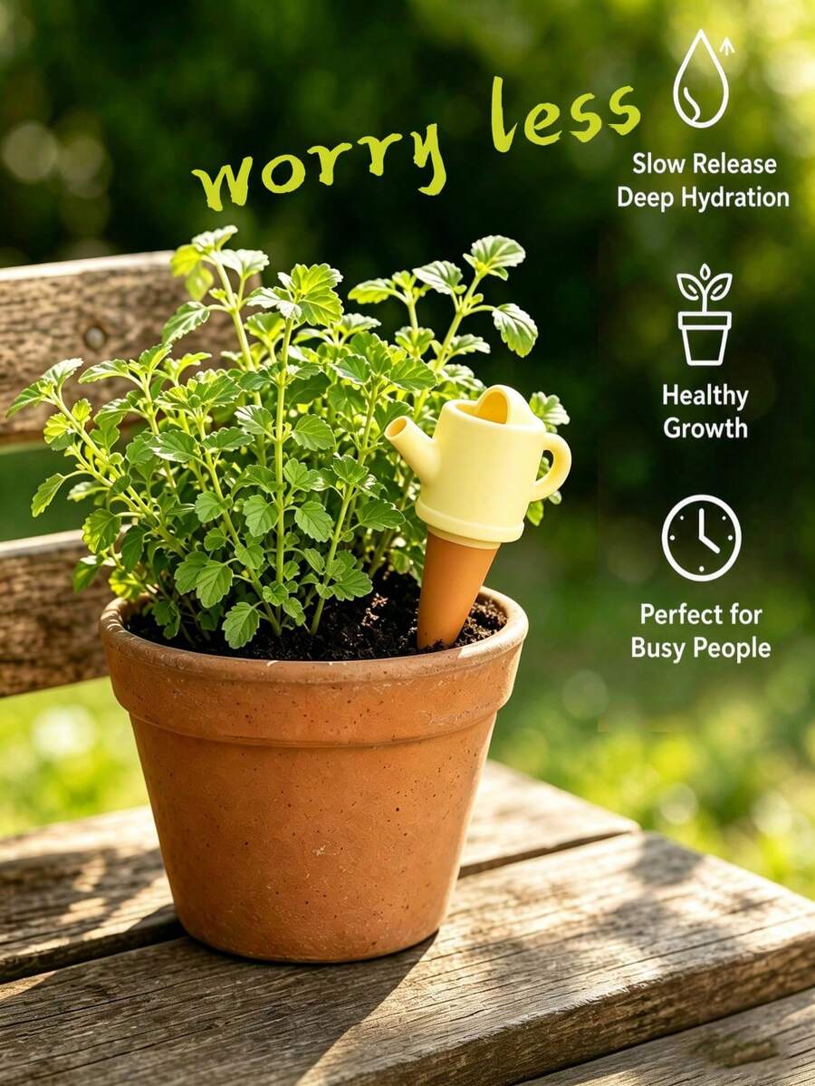 1/4 buah Perlengkapan Penyiraman Otomatis untuk Tanaman Pot, Desain Pot Penyiraman yang Lucu, Isi Ulang Air Tanpa Melepas Botol, Cocok untuk Perjalanan 7 Hari, Tanaman Dalam dan Luar Ruangan, Set Irigasi Tanpa Repot - beraneka warna - View 1