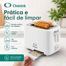 Torradeira Elétrica Onistek 2 Fatias 720W 127V 7 Níveis de Tostagem com Bandeja de Migalhas ON-FE408 - Multicolorido - Visão 2
