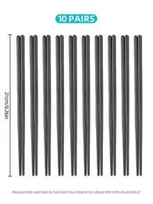 5/10 Pairs Reusable Metal Chopsticks Set, Stainless Steel Non‑Slip Chopsticks, 5 Colors, Dishwasher‑ For Asian Cuisine Home Kitchen Party Use - View 10