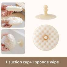 1pc Suction Cup Sponge Wipe For Householdkitchen Cleaning, Double-Sided Scouring Pad, Silkgourd Like Cloth, Three-Dimensional Honeycombwashing - Multicolor - View 9